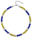 SUPBOMM Baseball Ice Necklace, Bling Beaded Necklaces, Drip Chain, League Team Colors Gifts for Men, Brewers