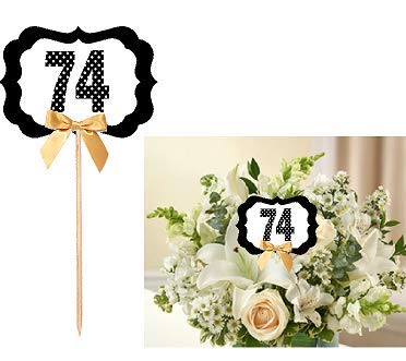 74th Birthday/Anniversary Table Decoration Party Centerpiece Pick - Set of 6