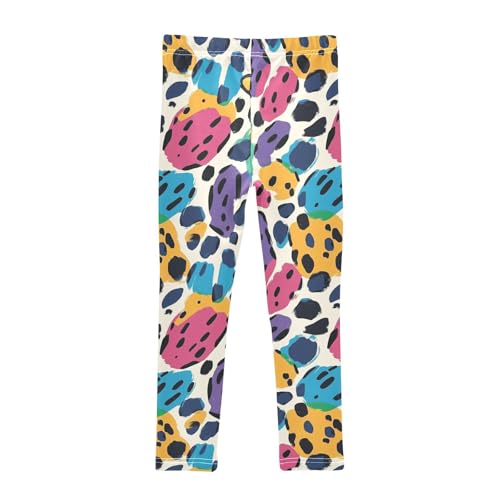 Leopard Skin Print Girls Casual Leggings for Kids Printed Long Pant Bottoms Stretch and Soft2