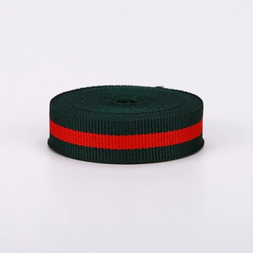 Meseey 5/8Inch(15Mm) 20Yards Green/Red/Green Blue/Red/Blue Striped Grosgrain Ribbon Double Face Polyester Colorful Ribbon For Crafts Diy Gift Package Wrapping #TOP4