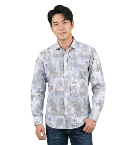 Image of UNM Men's Printed, Slim Fit, Casual Shirt.