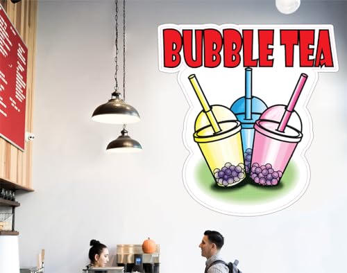 Adhesivo de vinilo Bubble Tea troquelado resistente para camión de comida 6