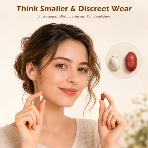 Xmenha 2 Pairs Mini Small Invisible Earbuds Wireless Bluetooth Sleep Invisible Ear Buds Smallest Headphones Low Profile Tiny Micro Small Hidden Discreet Earbuds for Work Sleeping - 3
