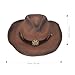 BESPORTBLE Western Style Brim Cowboy Hat for Women Lightweight Breathable Summer Fedora with Classic Fashionable Design Wide Brim Sun Protection for Outdoor and Casual Wear Coffee