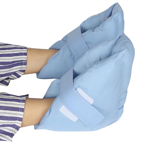Genérico Taloneras Antiescaras Par de Almohadillas, Cojín protector para aliviar la presión del talón, Alivio de Presión del Dolor de llagas y úlceras, para ancianos y heridos (Azul)