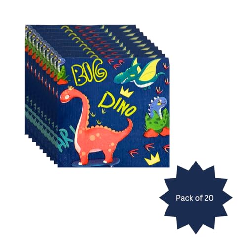 Image of Wanna Party Dinosaur Party Supplies - 20 PCS Dinosaur Theme Paper Napkins for Dino, T-Rex & Jurassic Park Parties