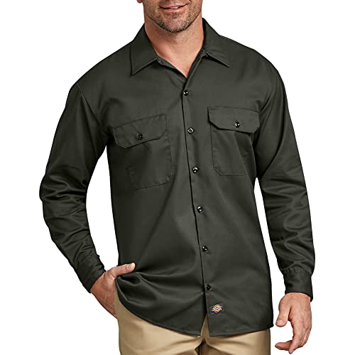 Dickies Men's Long Sleeve Work Shirt, Olive Green, X-Large Dickies Men's Long Sleeve Work Shirt, Olive Green, X-Large
