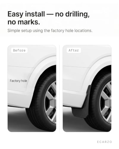 Image of Ecarzo Mud Flap (2027 Kia Telluride) | No drilling needed, clips onto factory mounting points to guard paint from debris and road grime, four-piece set.