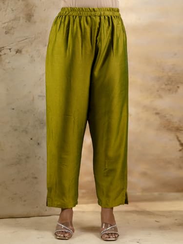 Image of VredeVogel Women's Silk Blend Embroidered Kurta with Pant & Dupatta Set | Modern & Traditional Blend Ethnic Wear | Festive & Casual Outfit