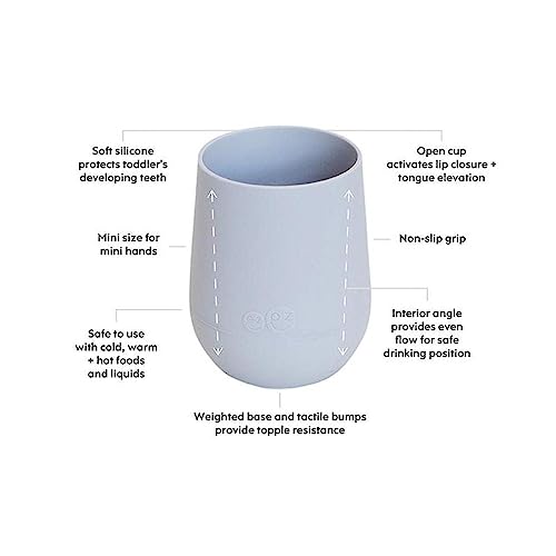Image of ezpz Tiny Cup - 100% Silicone Drinking Training Open Cup for Baby /Infants - Designed by a Pediatric Feeding Specialist - Soft Non-Slip Grip - Weighted Base & Tactile Bumps - 59 ml, 4 Months+ (Sienna)