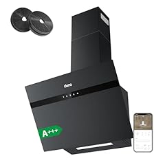 CIARRA AS6736HG Cappa Aspirante Inclinata 60 cm 650m³/h - Classe A+++ - Filtro Carbone Inclusa - Touch Control - 4 Velocità e Booster - 2 Livelli Dimmerabili Luminosità LED - Nero