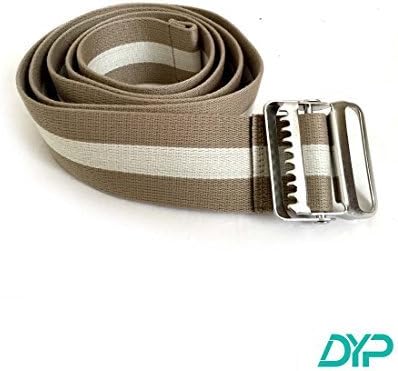 Physical Therapy Cotton Gait Transfer Belt with Metal Buckle Brown 60"
