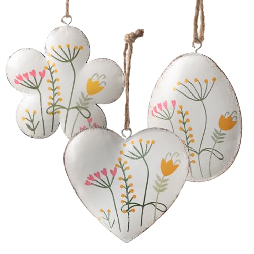 Logbuch-Verlag Osteranhänger Set Ei Herz Blume
