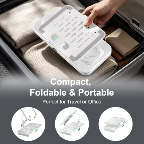 Image of 6 in 1 Charging Station for Samsung Multiple Devices, Foldable Wired Charging Stand for iPad /Tab with Clock & Light, Charger for S26 /S25 Ultra /Z Fold 7 & Buds, Only for Galaxy Watch(White)