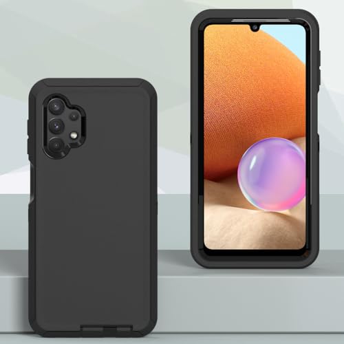 Image of Case for Galaxy A52, Heavy-Duty Tough Rugged Shockproof Drop Protective Cover Cases for Samsung Galaxy A52, Black