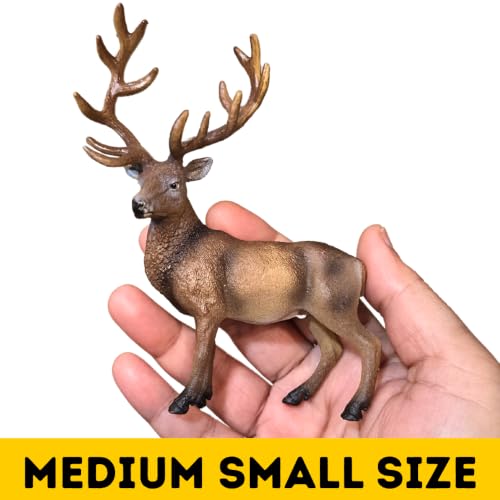 Image of FUNFOB Deer Toy Figure Height -13cm Deer Statue for Kids & Adults PVC Multicolour | Animal- de er