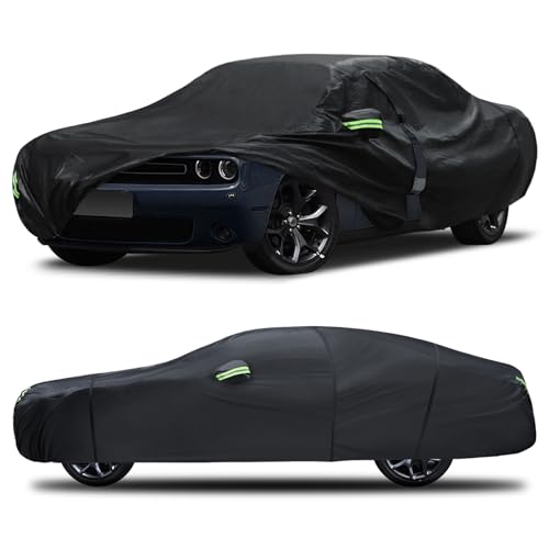 Image of Car Cover Custom Fit for Dodge Challenger 2008-2023,6 Layers Truck Cover Waterproof All Weather for Automobiles,Outdoor Full Exterior Cover,Rain, Sun, Wind Protection,Black