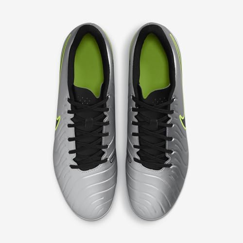 Nike Tiempo Legend 10 Club Multi-Ground Low-Top Soccer Cleats (DV4344-001, Metallic Silver/Volt/Black)4