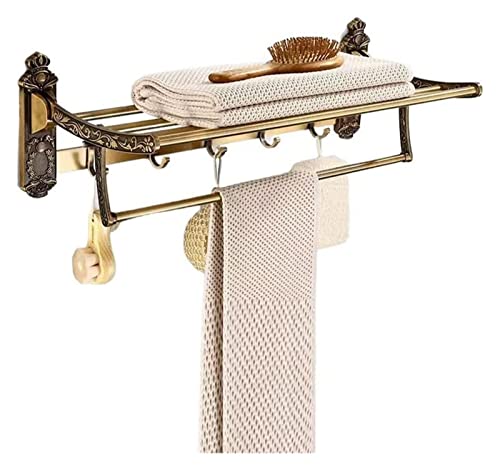 Porte-serviettes laiton antique aluminium mural étagère salle de bain