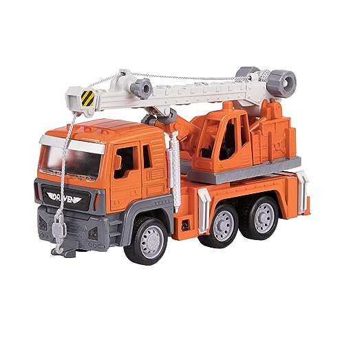 Driven by Battat – 35-teiliges Baustellen Spielset für Kinder – Kran Spielzeug & Zubehör – Großes Set – Spielzeugbrücke, Straßenschilder und mehr – ab 3 Jahren – Micro Brückenbau Spielzeug (35 Teile)