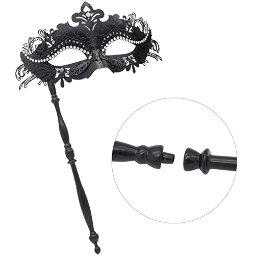 Coddsmz Couple Masquerade Mask With Holding Stick Venetian Halloween Costume Mask Mardi Gras Mask Cosplay Party Costume Mask #TOP3