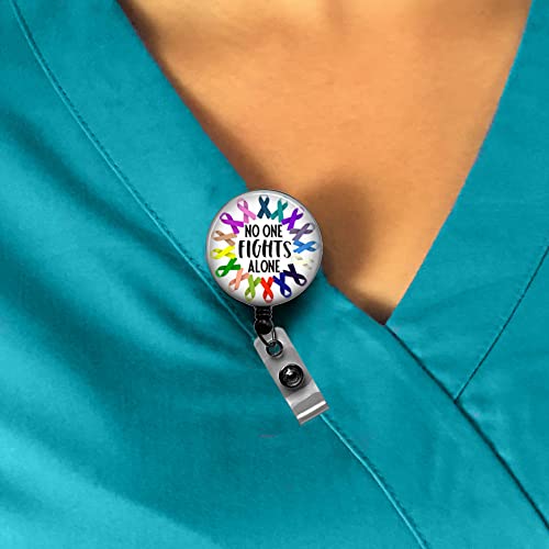 All Cancer Awareness Badge Reel, No One Fights Alone Cancer Awareness Ribbon Badge Reel, Oncology Nurse Breast Cancer Badge Reel, Cancer Ribbon Retractable Badge Reel #TOP1