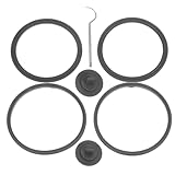 Hoement 7 Stück Auslaufsichere Silikon Dichtungsringe für Shakerflaschen Ersatzdichtung mit Haken Dunkelgrau Kompatibel für Proteinshaker für Sport und Outdoor