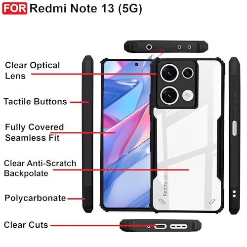 Image of Amazon Brand - Solimo Basic Case for Redmi Note 13 (5G) (Acrylic Black)