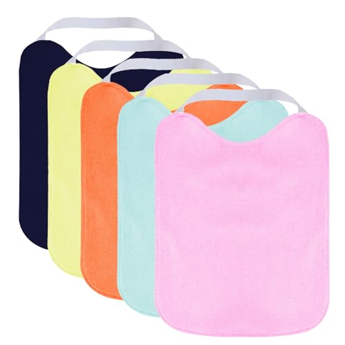 SLOSH Baberos Bebe Impermeables con Goma al Cuello Fáciles de Poner y Quitar Perfectos para la Guarderia (Rosa)