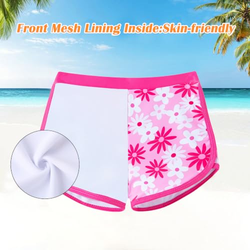 Image of TUONROAD Girls 2 Pieces Rash Guard Swimsuit Long Sleeve Tankini for 4-10 Years