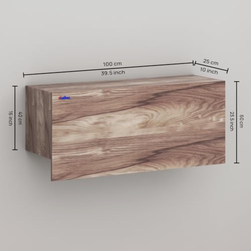 Image of Anikaa EduDesk Wall Mounted Foldable Study Table with Storage Shelves, Floating Wall Desk for Home Office, Laptop & Computer Desk, Engineered Wood, Space-Saving Fold-Down Workstation (DIY Assemble).