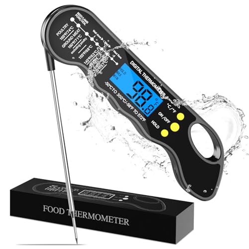 TRAUSI Instant Read Meat Thermometer, Fast & Accurate Digital Foo...