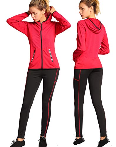 Active Wear Sets for Women -Workout Clothes Gym Wear TracksuitsYoga Jogging Track Outfit Legging Jacket 2 Pieces Set - Thumbnail 3