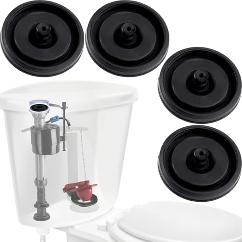 CTEAKOP 2 Pcs Black Toilet Fill Valve Seal Replacement Part, Rubber Toilet Parts Inside Tank Kit, Flush Valve Seal for Fluidmaster 200, 747 and 400 Models Toilet Fill Valve