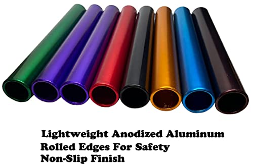 Amber Athletics Gear Aluminum Anodized Adult Relay Batons Set For Athletics Sprints Running Set Iaaf Certified (8 Assorted Colors) #TOP2