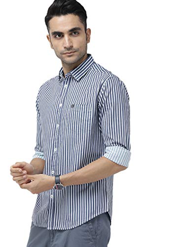 Image of The Indian Garage Co Men Slim Fit Abstract Printed Full Sleeves Spread Collar Casual Shirt