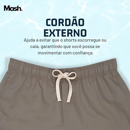 Shorts LIso Casual FPS 30 Mash Masculino Adulto - Moda Verão 2023/2024 | Cáqui | G