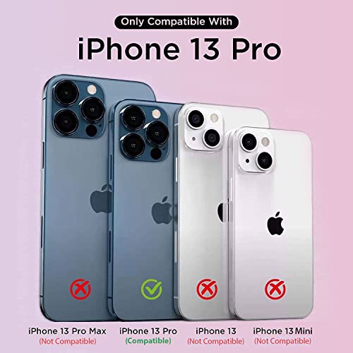 Image of mobistyle Compatible with iPhone 13 Pro | Magentic Glitter Gradian Elegant | Camera Lens Protection Back Cover Case for Women Girls iPhone 13 Pro (Black)