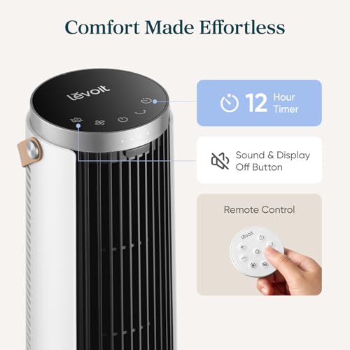 Levoit Tower Fan for Bedroom, 20dB Quiet Desk Fan, Portable Fan with 23ft/s - image 8