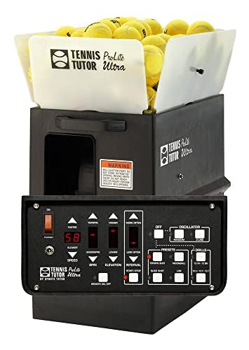 Tennis Tutor Prolite Ultra. Includes Popular Preset Shots and Drills. Made in USA by #1 Tennis Machine Company.