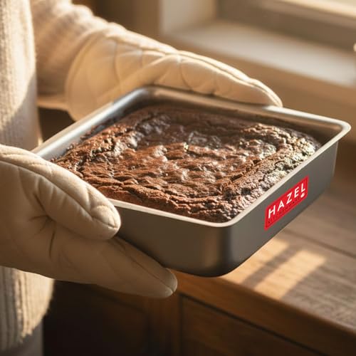 Image of HAZEL Aluminium Square Shape Cake Mould Large | Cake Making Tools Full Mould for Baking | Microwave Tray Aluminium Tin OTG Oven Pan