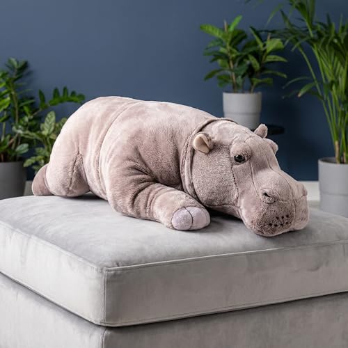 lilizzhoumax Nilpferd XXL Kuscheltier 46cm Weiches Nilpferd Plüschtier Kawaii gewichtetes Plüsch Stofftier Spielzeug Kissen Dekoration Weihnachten Geburtstagsgeschenk für Kinder Babys Mädchen Jungen
