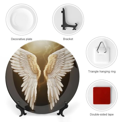 Plato decorativo Angel Wing de porcelana Bone China 6 pulg miniatura 3