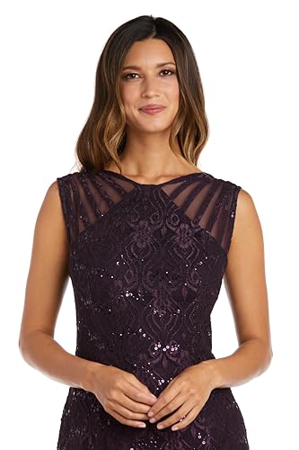 Image of Sleeveless Sequin Lace Mermaid Gown W /Sheer Insets & Strappy Details