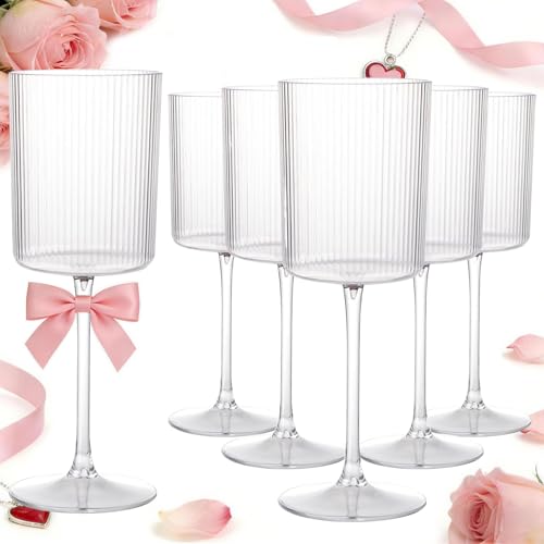 Comparison: Best Chinet Plastic Wine Glasses 10 Ciaell 12 PCS Plastic Ribbed Wine Glasses - 10 OZ Plastic Square Wine Glasses with Stem - Disposable Champagne Cups for Parties & Weddings & Party & Valentine's Day