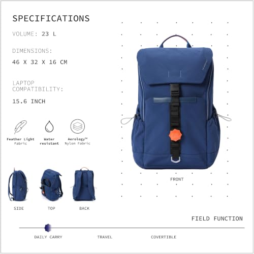 Image of Sidewalk 21L Laptop Backpack 15.6 Inch College Daily Carry | Water Resistant Easy Access Tech Slot Lightweight Nylon Padded Shoulder Straps Luggage Strap Side Bottle Pocket For Men Women