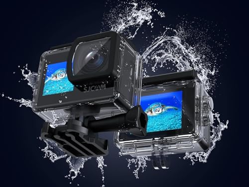 Image of SJCAM Sj4000 Dual Screen 4K 30Fps /16Mp WiFi Action Digital Camera | 170 Ultra Wide Angle | 2.0''Ltps LCD+1.3'' Dual Screen | 30M Waterproof with Waterproof Case | Black