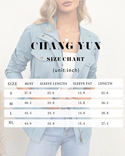 Chang Yun Jackets For Women Military Safari Utility Anorak Zip Up Snap Buttons Lightweight Drawstring Coat With Pockets #TOP5