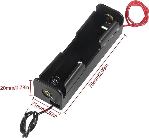 Image of QBM 18650 Battery Case Holder with Lead Wire Bundle 3.7V DIY Battery Storage Box in Series (Pack of 2) (1 Cell Holder) Multicolor