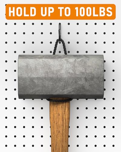 Incly 176Pcs Extra Thick Black Pegboard Hooks Set, 1/4 Inch Heavy Duty Metal Peg Board Hook Assortment With Peg Lock Pegboard Accessories For Garage Wall Organizer Hanging Tools thumb #3